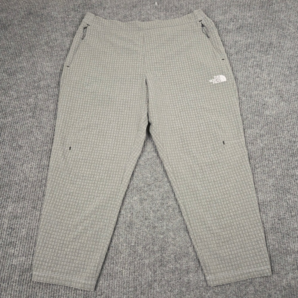 The North Face Tekware Grid Fleece Pants Mens‎ XL Grey Textured Hiking Trousers